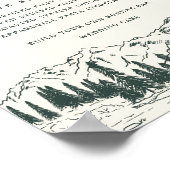 Poster Hunter Green | Panneau du menu Mariage Esquisse de (Coin)