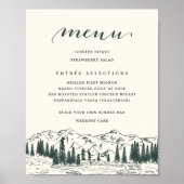 Poster Hunter Green | Panneau du menu Mariage Esquisse de (Devant)