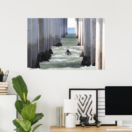 Poster Huntington Beach Pier " Californie (Bureau à domicile)