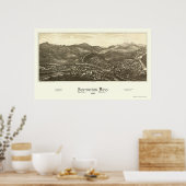 Poster Huntington, MA Carte panoramique - 1886 (Cuisine)