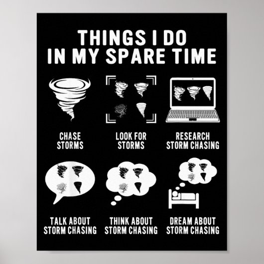 Poster Hurricane Chasing Chaser Tornado Hunter Meteorolog (Devant)