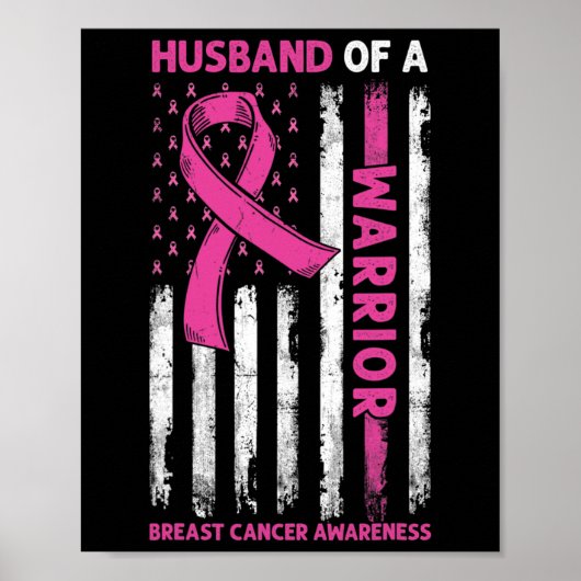 Poster Husband Of A Warrior Breast Cancer Awareness Suppo (Devant)