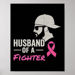 Poster Husbynd Of A Fighter Vintage Breast Cancer Award