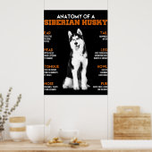 Poster Husky | Anatomie Des Chiens Husky Sibériens (Cuisine)