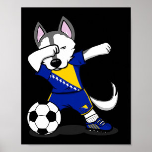 Poster Husky Dabbing Chien Bosnie-Herzégovine Maillot De