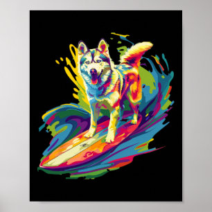 Poster Husky de surf