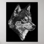 Poster Husky Face Mignonne Amoureux des chiens Hommes Fem (Devant)