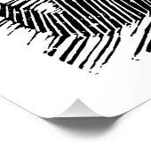 Poster Husky Howling noir et blanc à Night Linocut (Coin)