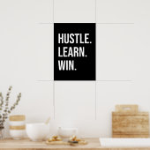 Poster Hustel, Apprendre, Gagner - Réussite Motivationnel (Cuisine)