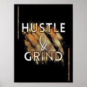 Poster Hustel & Grind Motivational Inspiration Wall Art (Devant)