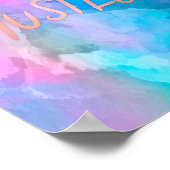 Poster Hustère d'or Rose d'aquarelle Pastel (Coin)