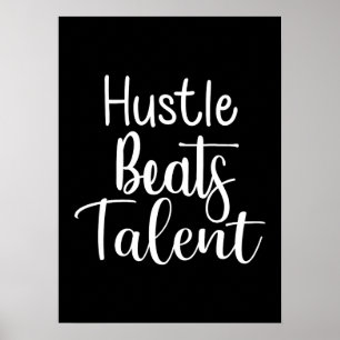 Poster Hustle Beats Talent - Succès Gym Motivationnel