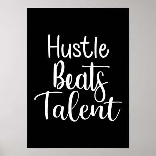 Poster Hustle Beats Talent - Succès Gym Motivationnel (Devant)