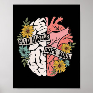 Poster Hustle Drogue Soul Floral Cerveau Mentale