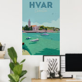 Poster Hvar, Croatie (Bureau à domicile)
