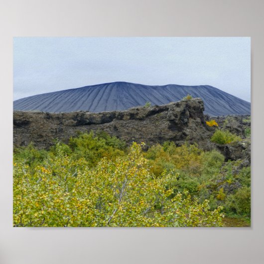Poster Hverfjall Volcano Cone, Islande (Devant)
