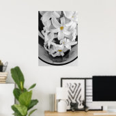 Poster hyacinthe en noir et blanc (Bureau à domicile)