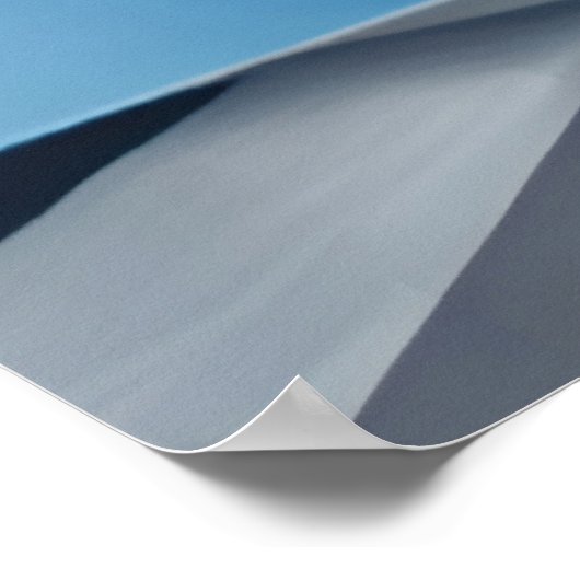 Poster Hyacinthes blancs dans un vase en verre sur bleu (Coin)