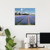 Poster Hyacinthes bleus dans un champ Hollande (Bureau à domicile)