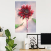 Poster Hybrid sunflower blowing in the wind (Bureau à domicile)
