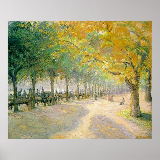 Poster Hyde Park Camille Pissarro 1890 arbre automne auto (Devant)