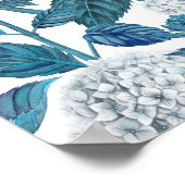 Poster Hydrangea blanche aquarelle (Coin)