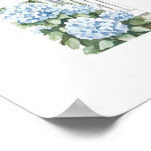 Poster Hydrangea Bleu Jardin Côté Américain (Coin)
