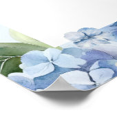 Poster Hydrangea Bleu Poussiéreux Lavis Mariage (Coin)
