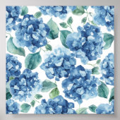 Poster Hydrangea Blues | Fleurs de Motif de Fleurs à l'Aq (Devant)
