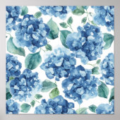 Poster Hydrangea Blues | Fleurs de Motif de Fleurs à l'Aq (Devant)