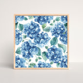 Poster Hydrangea Blues | Fleurs de Motif de Fleurs à l'Aq