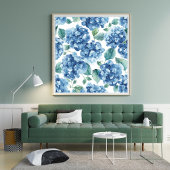 Poster Hydrangea Blues | Fleurs de Motif de Fleurs à l'Aq