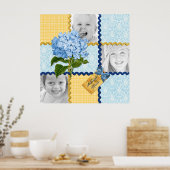 Poster Hydrangea Custom Photo Quilt Frame Blue Yellow (Cuisine)