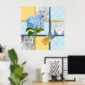 Poster Hydrangea Custom Photo Quilt Frame Blue Yellow (Bureau à domicile)