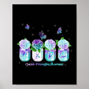 Poster Hydrangea Fleur Butterfly Suicide Prevention Awar