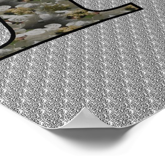 Poster Hydrangea initiale de monogramme F  (Coin)