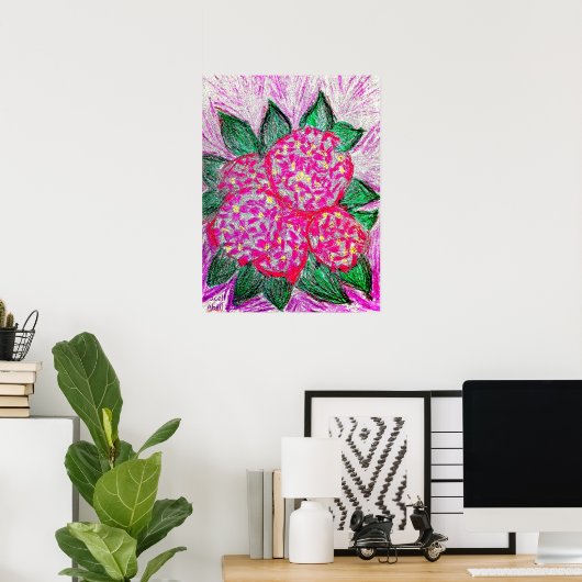 Poster Hydrangea macrophylla (Bureau à domicile)