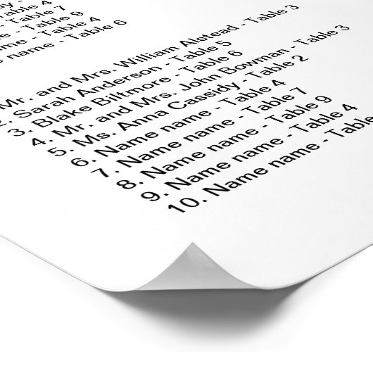 Poster Hydrangea Mariage Love is Patient Seating Chart (Coin)