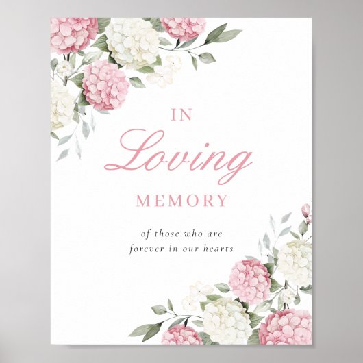 Poster Hydrangea Rose En Mémoire Plaque Mémorielle (Devant)