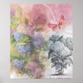 Poster Hydrangea Vintage Élégance Luxueuse (Devant)