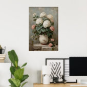 Poster Hydrangea Wall Art Print, Antique Spring Meadow (Bureau à domicile)