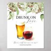 Poster Hydrangea Wedding Decor Open Bar Signs (Devant)