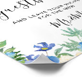 Poster Hydrangeas Bleus de Verdure Signez Notre Livre d'O (Coin)