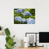 Poster Hydrangeas Bleus Nuancés (Bureau à domicile)