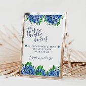 Poster Hydrangeas Cette bougie brûle en souvenir signe