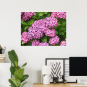 Poster Hydrangeas Rose Foncé (Bureau à domicile)