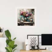Poster Hydrangeas Still Life - Imprimer (Bureau à domicile)