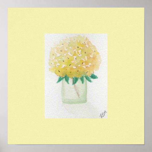 Poster Hydrangée jaune (Devant)