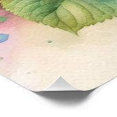 Poster Hydrangée rose monogramme (Coin)
