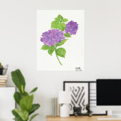 Poster Hydrangée violette (Bureau à domicile)